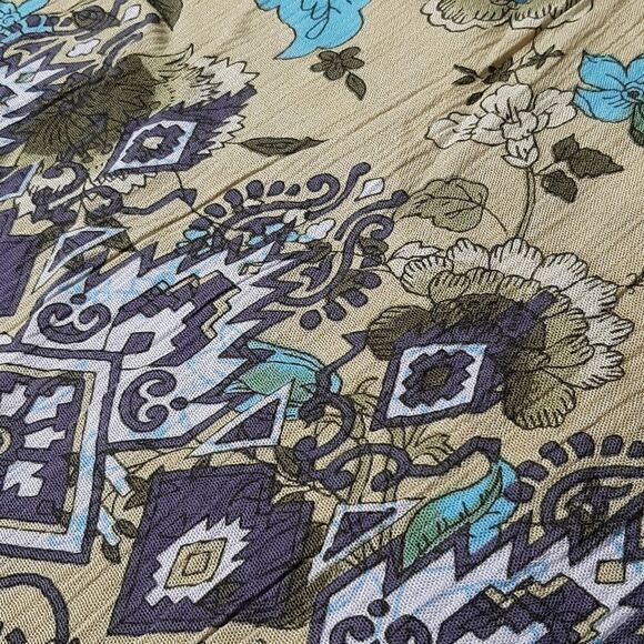 Evans Green and Blue Print Flowy Shirt with Tassels NWOT - Picture 11 of 11